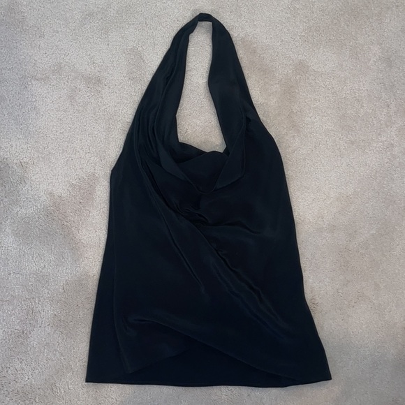 Bcbgmaxazria draped front top size XS in black - Picture 1 of 3